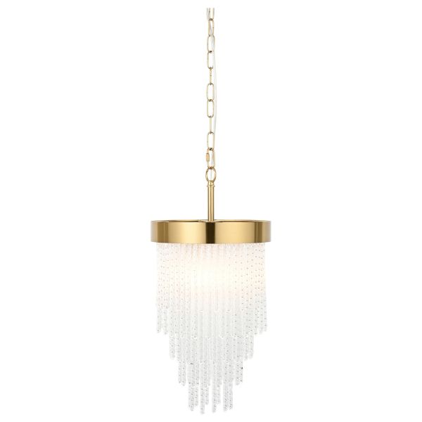 Люстра Endon 115345 Anistoria Pendant, Brushed aged brass plate & clear glass
