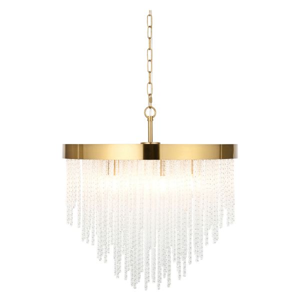 Люстра Endon 115346 Anistoria 5Lt Pendant, Brushed aged brass plate & clear glass