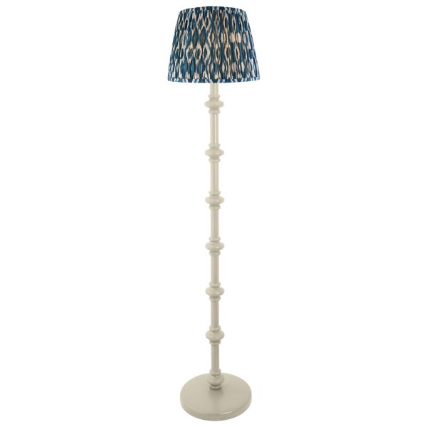Торшер Endon 115485 Carnaby & Ikat 35cm Floor, Satin almond white paint & marlin blue fabric