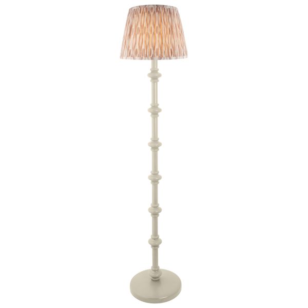 Торшер Endon 115486 Carnaby & Ikat 35cm Floor, Satin almond white paint & neutral print fabric