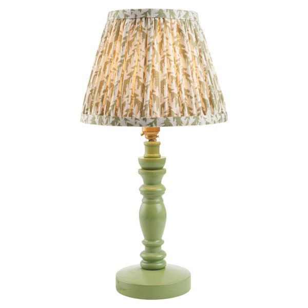 Настольная лампа Endon 115937 Bibury & Leaf 20cm Table, Satin cotswold green paint & herb garden green fabric