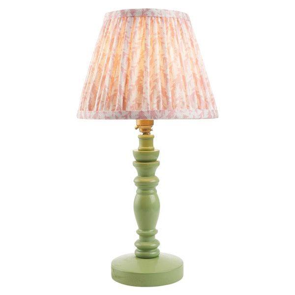 Настольная лампа Endon 115939 Bibury & Leaf 20cm Table, Satin cotswold green paint & peachy keen fabric