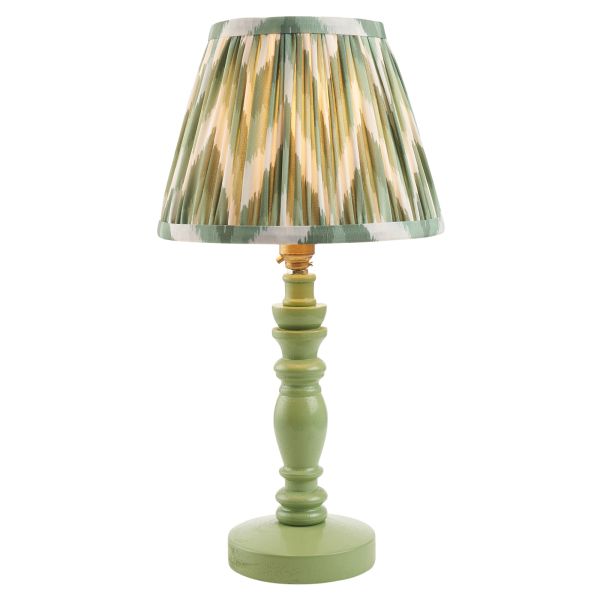 Настольная лампа Endon 115941 Bibury & Zigzag 20cm Table, Satin cotswold green paint & cotswold green fabric