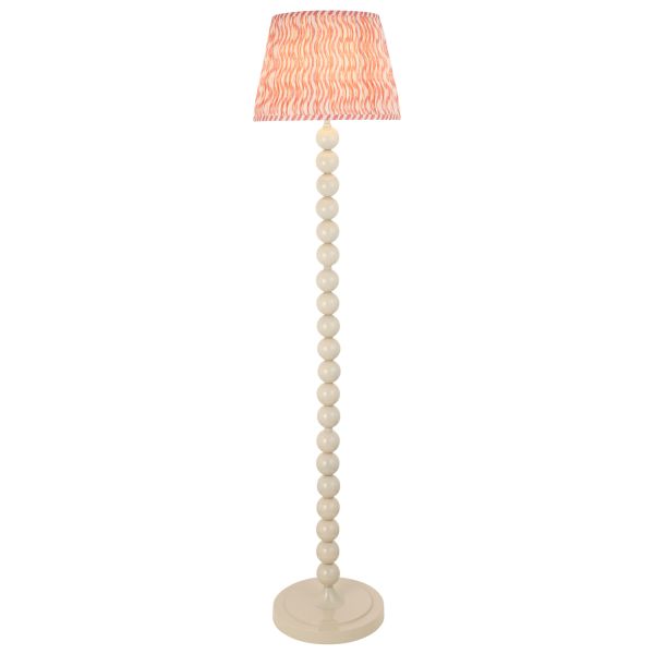 Торшер Endon 116174 Higgledy & Ripple 35cm Floor, Gloss almond white paint & coral pink fabric