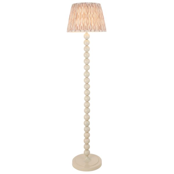 Торшер Endon 116179 Higgledy & Ikat 35cm Floor, Gloss almond white paint & neutral print fabric
