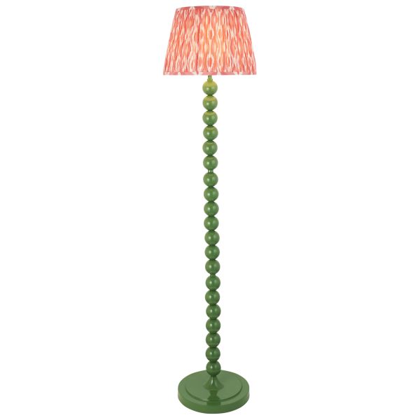 Торшер Endon 116183 Higgledy & Ikat 35cm Floor, Gloss cotswold green paint & coral pink fabric