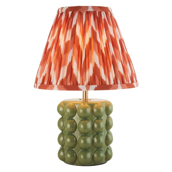 Настольная лампа Endon 116298 Bobble & Zigzag 25cm Table, Olive green glaze & apricot orange fabric