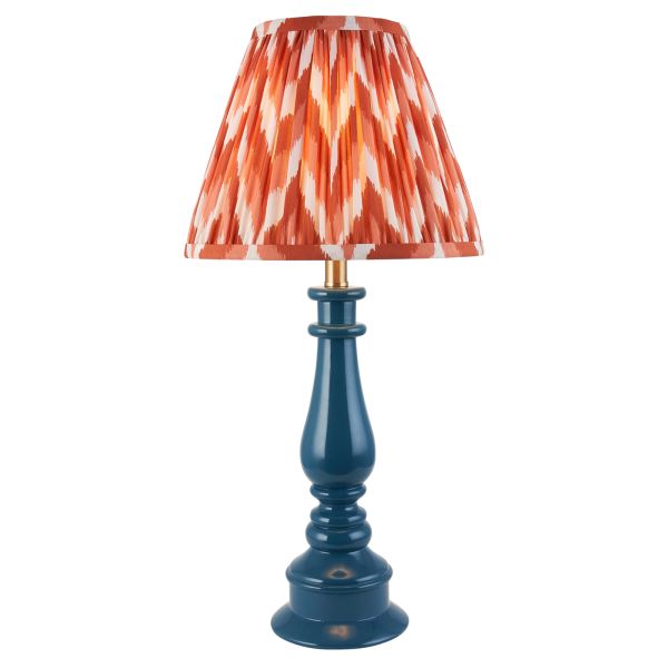 Настольная лампа Endon 116350 Myrtle & Zigzag 25cm Table, Marlin blue & apricot orange fabric