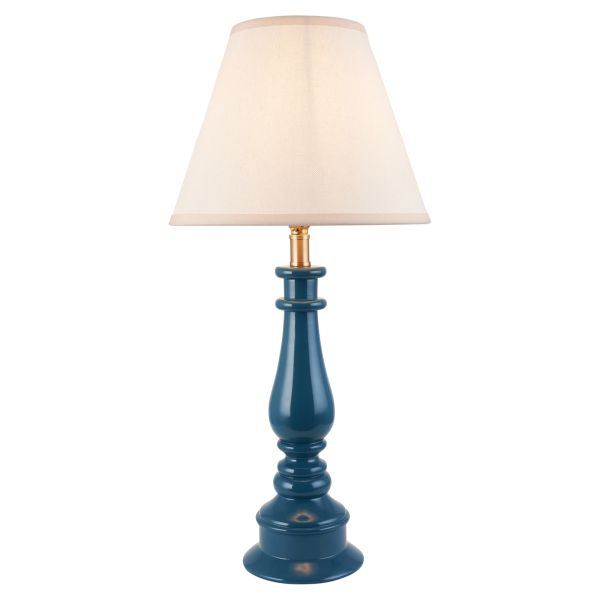 Настольная лампа Endon 116353 Myrtle & Ivy 25cm Table, Marlin blue & vintage white fabric
