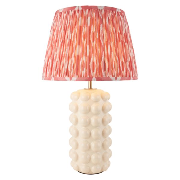 Настольная лампа Endon 116385 Bobble & Ikat 35cm Table, White crackle glaze & coral pink fabric