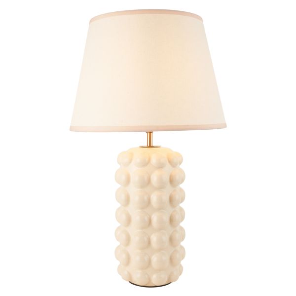 Настольная лампа Endon 116386 Bobble & Ivy 35cm Table, White crackle glaze & vintage white fabric