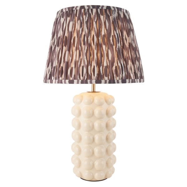 Настольная лампа Endon 116391 Bobble & Ikat 35cm Table, White crackle glaze & pearl grey fabric