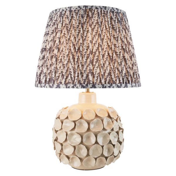 Настольная лампа Endon 116394 Borello & Leaf 35cm Table, Ivory crackle glaze & pearl grey fabric