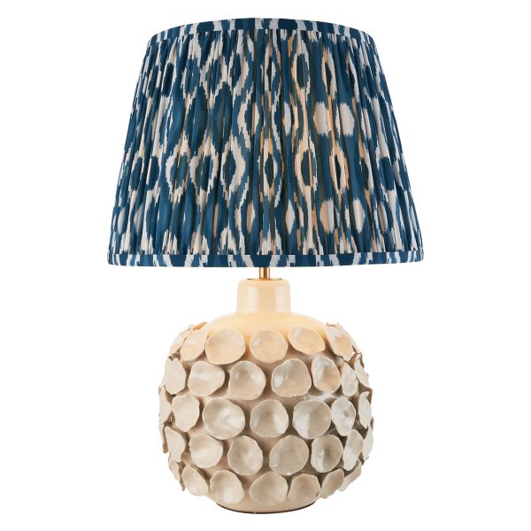 Настольная лампа Endon 116405 Borello & Ikat 35cm Table, Ivory crackle glaze & marlin blue fabric