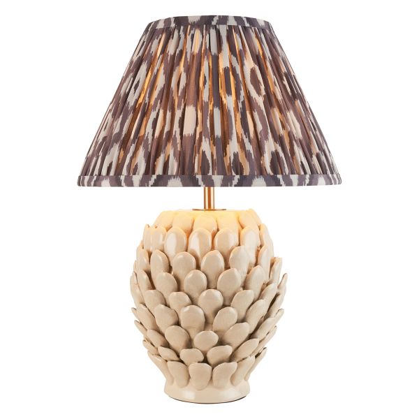 Настольная лампа Endon 116418 Layered Leaf & Ikat 30cm Table, Ivory crackle glaze & pearl grey fabric