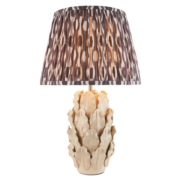 Настольная лампа Endon 116463 Layered Leaf & Ikat 35cm Table, Ivory crackle glaze & pearl grey fabric