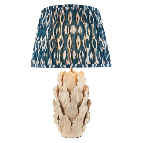 Настольная лампа Endon 116464 Layered Leaf & Ikat 35cm Table, Ivory crackle glaze & marlin blue fabric