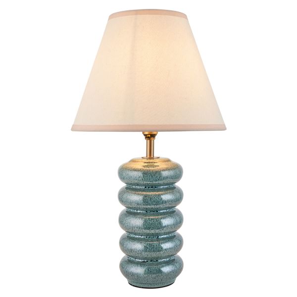 Настольная лампа Endon 116492 Squash & Ivy 25cm Table, Ocean spray glaze & vintage white fabric