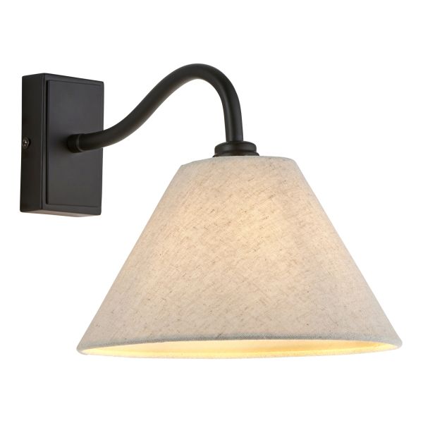 Бра Endon 116910 Knole Wall, Matt black & natural faux linen