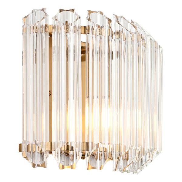 Бра Endon 117516 Valentina Wall, Brushed aged brass plate & clear glass