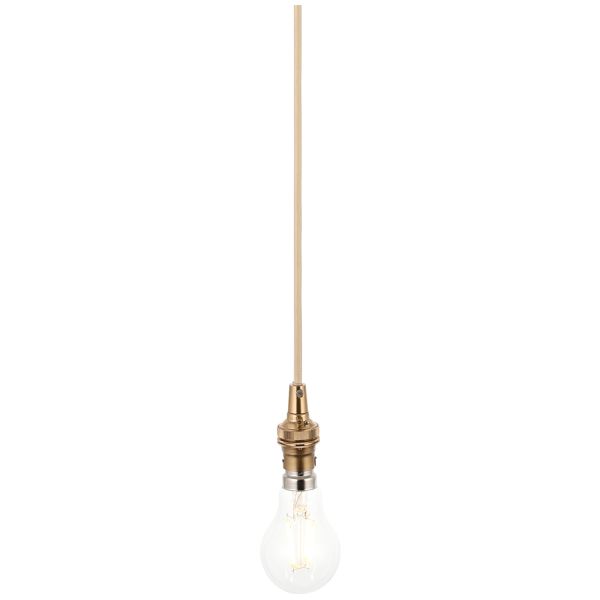 Підвісний світильник Endon 117667 Eltham Cable Set, Brushed aged brass plate & natural braided flex