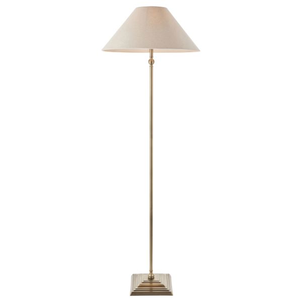 Торшер Endon 117831 Lille Floor, Antique brass plate & natural faux linen