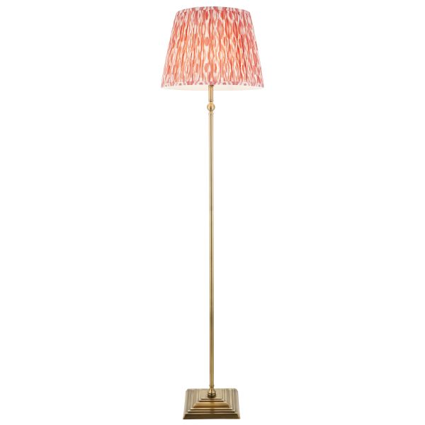 Торшер Endon 118001 Lille & Ikat 40cm Floor, Antique brass plate & coral pink fabric