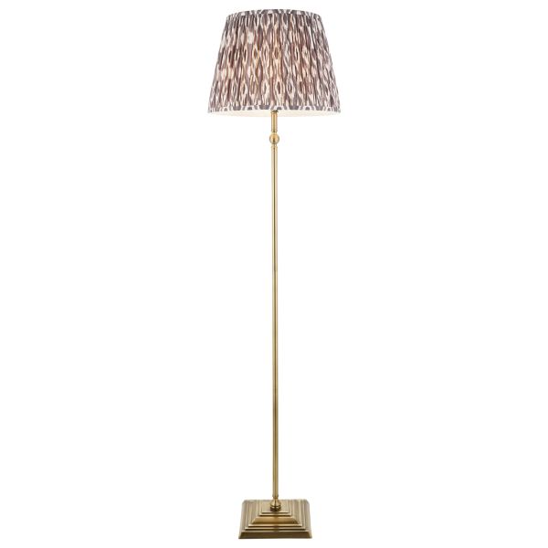 Торшер Endon 118006 Lille & Ikat 40cm Floor, Antique brass plate & pearl grey fabric