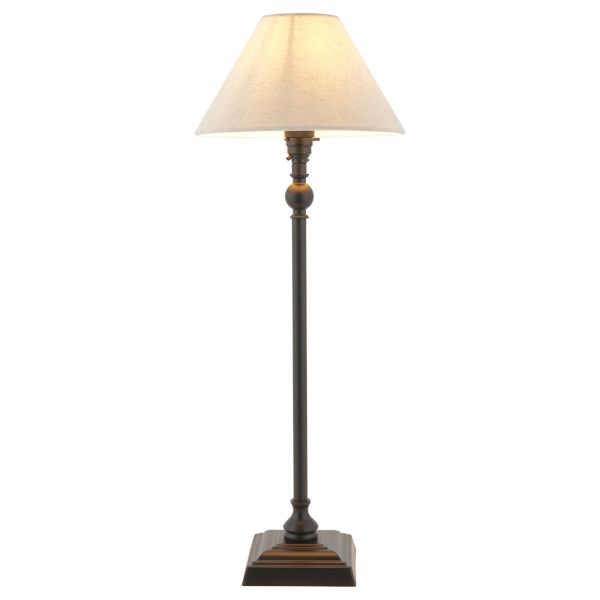 Настольная лампа Endon 118121 Lille Table 22cm Shade, Matt black & natural linen