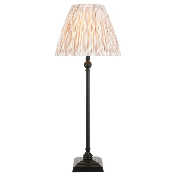 Настольная лампа Endon 118135 Lille & Ikat 25cm Table, Matt black & neutral print fabric
