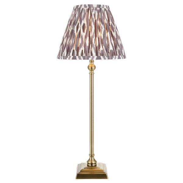 Настольная лампа Endon 118144 Lille & Ikat 25cm Table, Antique brass plate & pearl grey fabric