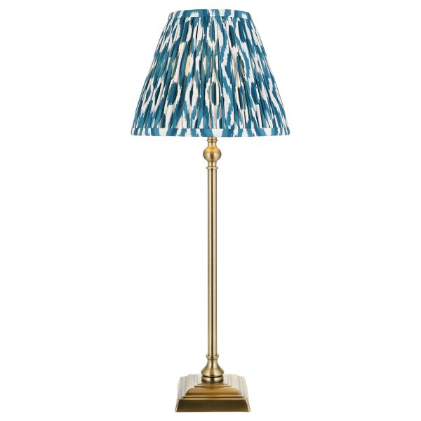 Настольная лампа Endon 118145 Lille & Ikat 25cm Table, Antique brass plate & marlin blue fabric