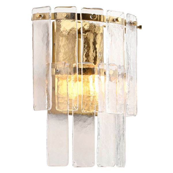 Бра Endon 118470 Karine Wall, Brushed aged brass plate & clear handmade textured glass
