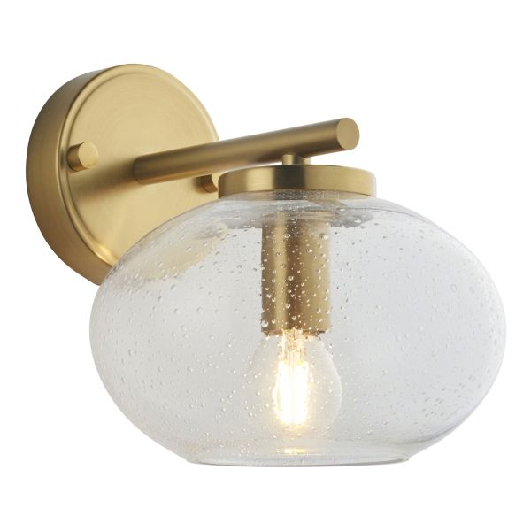 Бра Endon 118509 Jacob Wall, Warm brass plate & clear bubble glass