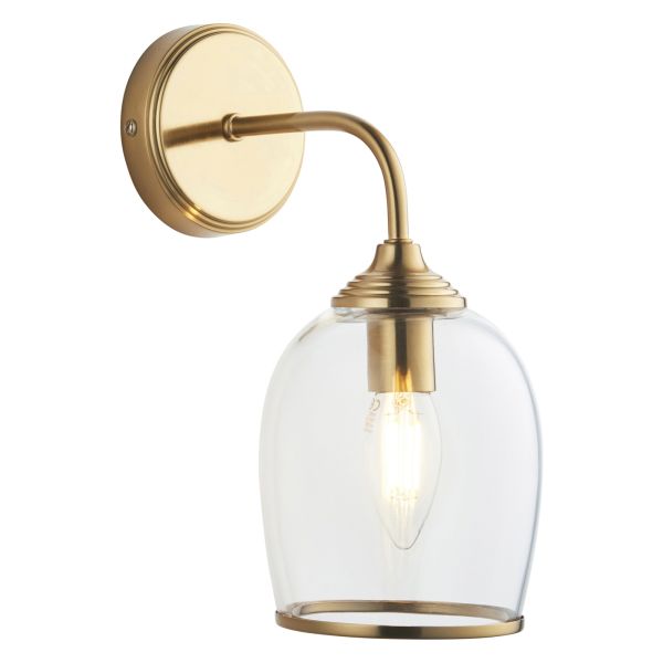 Бра Endon 120626 Ashcroft Wall, Brushed aged brass plate & clear glass