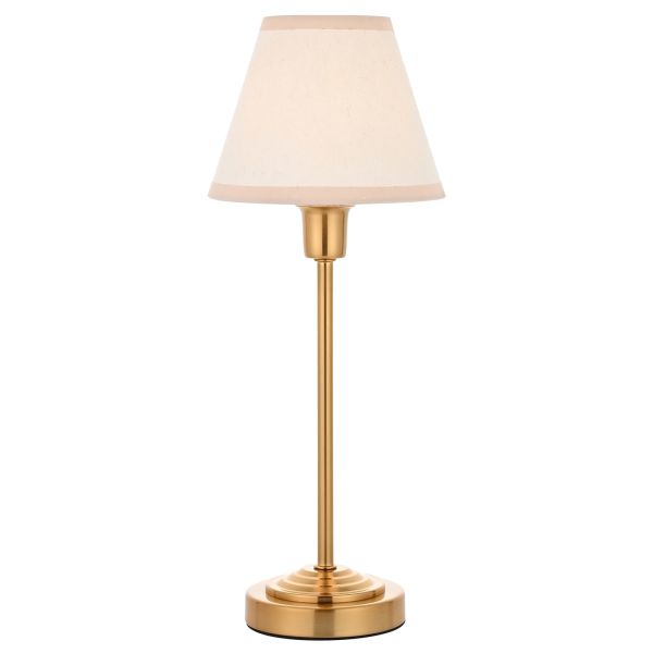 Настільна лампа Endon 120937 Rise & Ivy 16cm Table, Vintage brass finish & vintage white fabric
