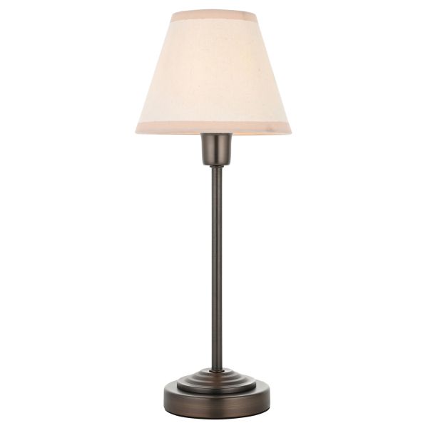 Настільна лампа Endon 120938 Rise & Ivy 16cm Table, Antique bronze plate & vintage white fabric