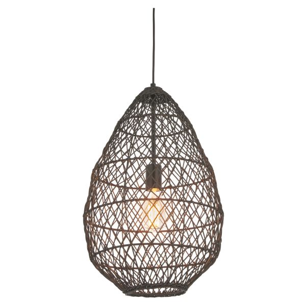 Подвесной светильник Endon 98472 Pimva Pendant, Black rattan & matt black