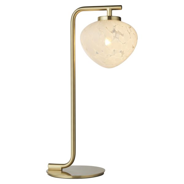 Настільна лампа Endon 98817 Mali Table, Satin brass plate & white confetti glass