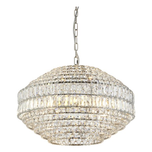 Люстра Endon 99155 Beatrice 5lt Pendant, Bright nickel plate & clear crystal glass