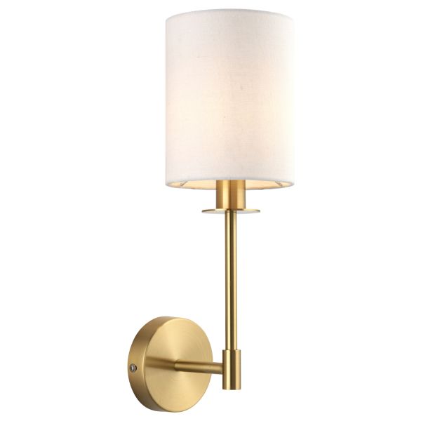 Бра Endon 99496 Sancerre Wall, Satin brass plate & vintage white fabric