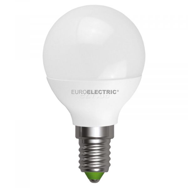 Лампа светодиодная Euroelectric LED-G45-05144(EE) мощностью 5W. Типоразмер — G45 с цоколем E14, температура цвета — 4000K