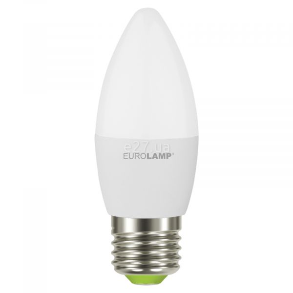 Лампа світлодіодна Eurolamp LED-CL-06273(P) потужністю 6W. Типорозмір — CL37 з цоколем E27, температура кольору — 3000K