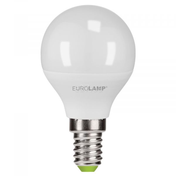 Лампа світлодіодна Eurolamp LED-G45-05144(P) потужністю 5W. Типорозмір — G45 з цоколем E14, температура кольору — 4000K