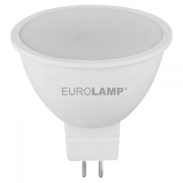 Лампа светодиодная Eurolamp LED-SMD-03533(P) мощностью 3W. Типоразмер — MR16 с цоколем GU5.3, температура цвета — 3000K