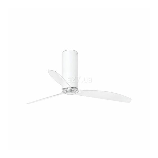 Потолочный вентилятор Faro 32033 TUBE FAN M Shiny white/transparent fan with DC motor