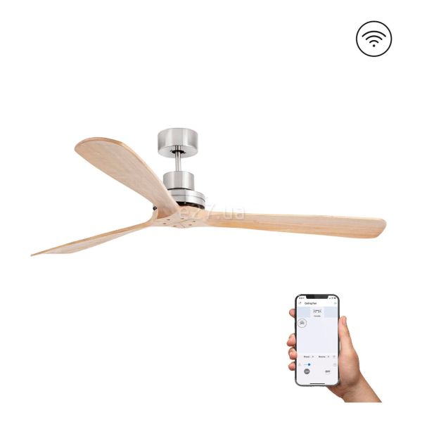 Стельовий вентилятор Faro 33504DCWP LANTAU XL Matt nickel/pine fan DC SMART