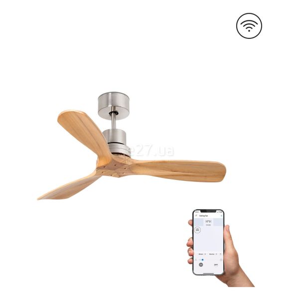 Стельовий вентилятор Faro 33509DCWP MINI LANTAU S Matt nickel/pine fan DC SMART