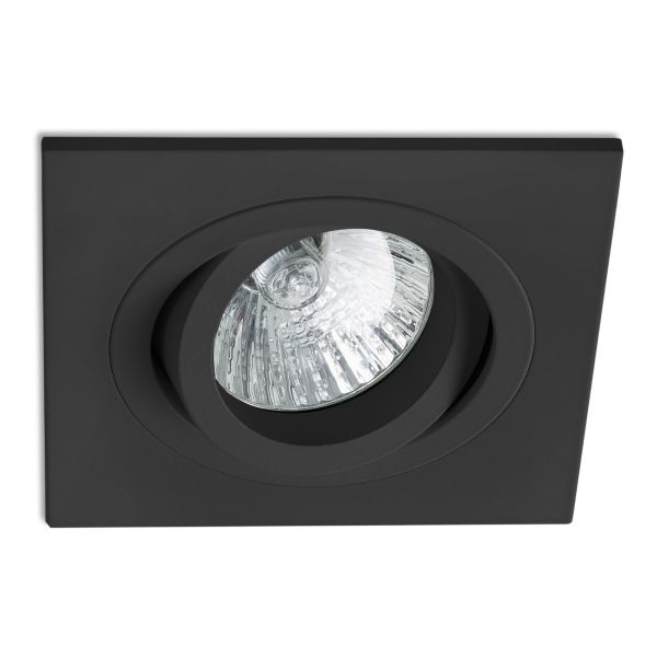 Точечный светильник Faro 43406 Radon SQ Black recessed lamp