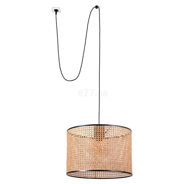 Підвісний світильник Faro 68604-49 MAMBO 450 Black/rattan pendant lamp with plug